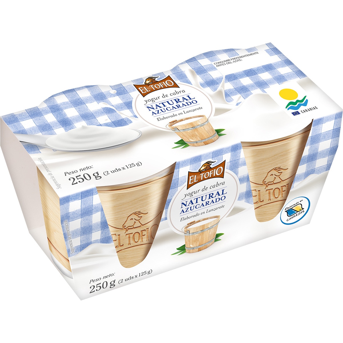 Yogur De Cabra Natural Azucarado Pack 2 Unidades 125 G EL TOFIO