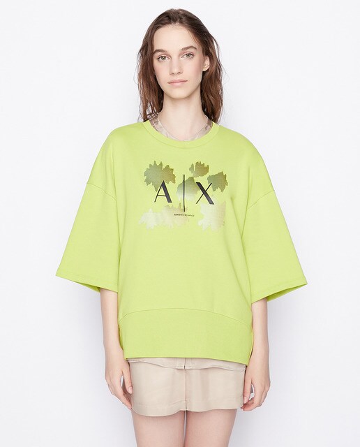 Women's short-sleeve sweatshirt with front print