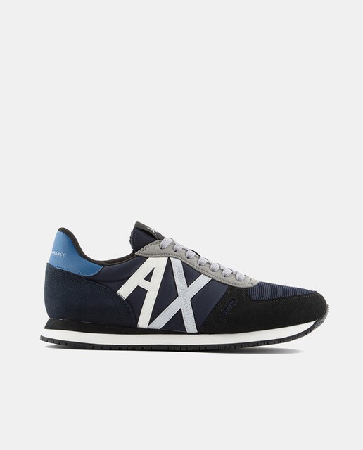 Men's low-top running trainers with logo and multicoloured details