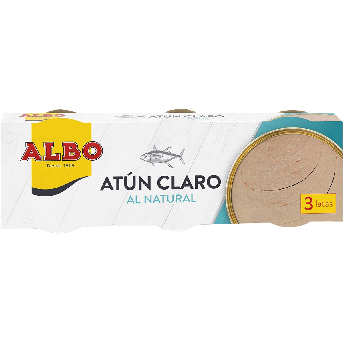 Atún claro al natural pack 3 latas 65 g neto escurrido ALBO