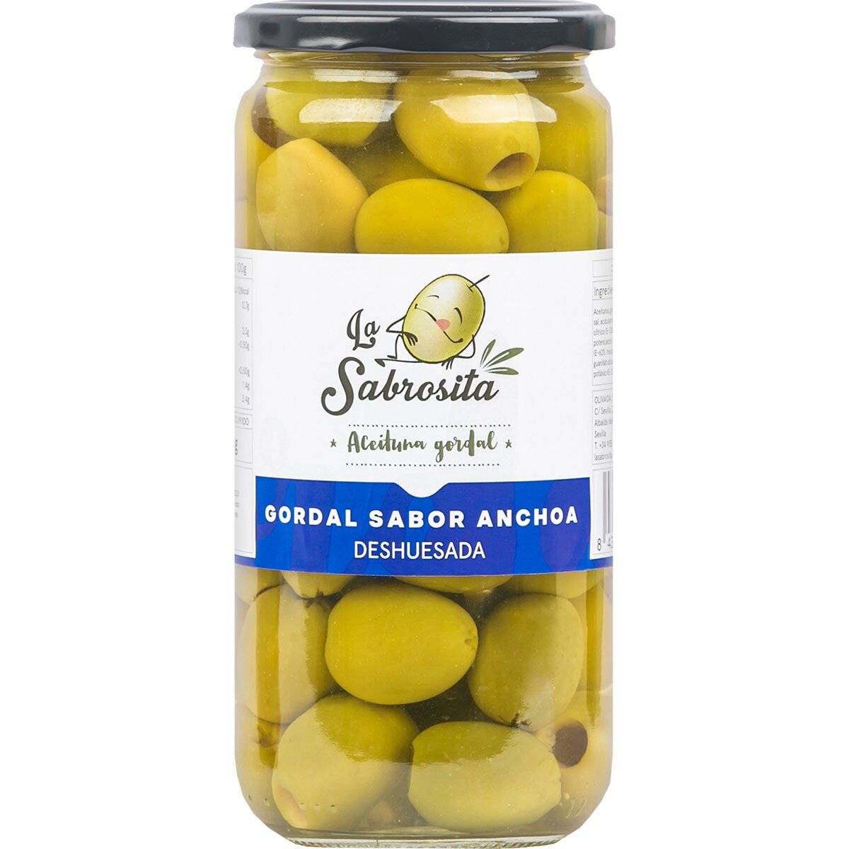 Aceitunas Gordal Sabor Anchoa Sin Hueso Frasco 340 G Neto Escurrido