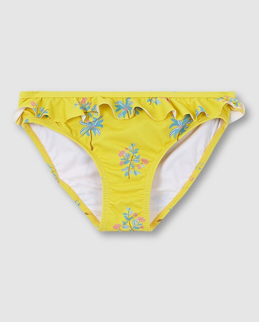 Girls' palm tree print swimsuit bottoms