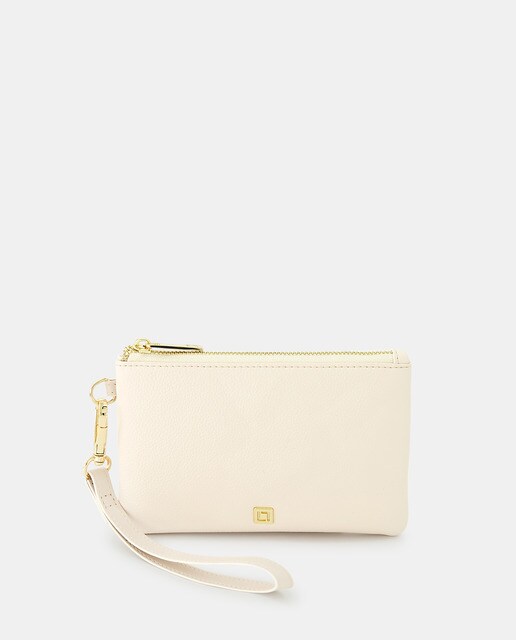 Small ivory purse with zip