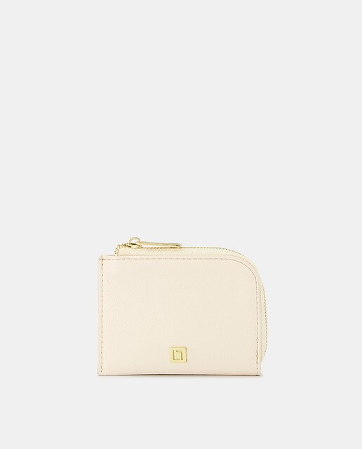 Medium ivory wallet with zip