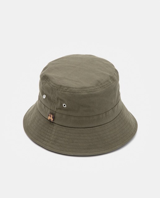 Green cotton bucket hat