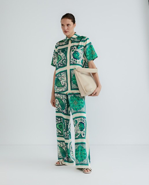 Women's paisley print trousers