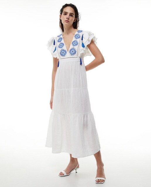 Long embroidered dress