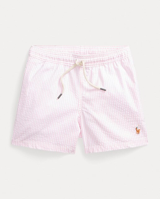 Children's pink striped swimsuit