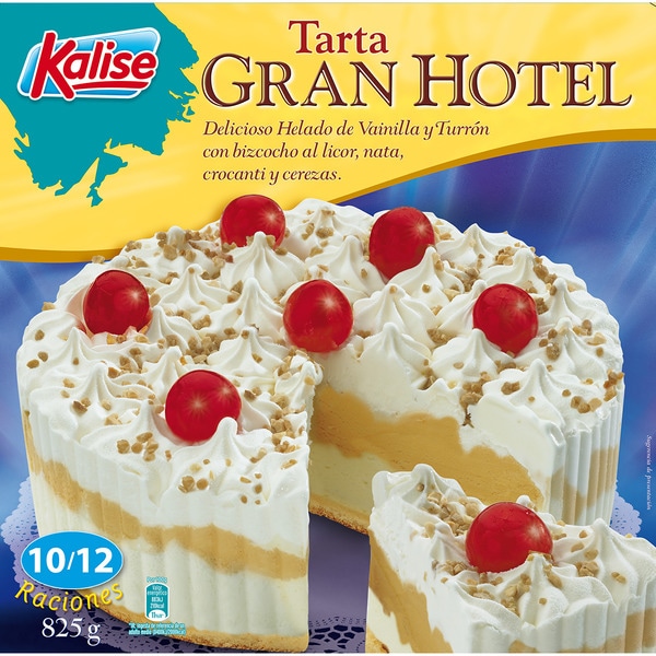 Gran Hotel tarta helada de vainilla y turrón con bizcocho y cerezas 10