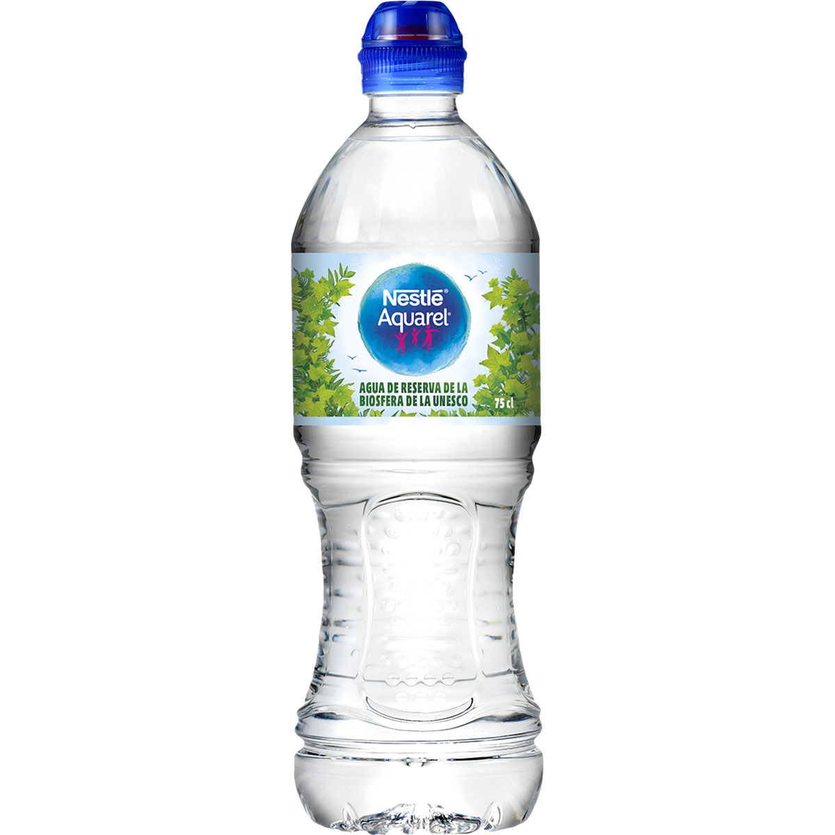 Agua mineral natural de mineralización débil botella 75 cl AQUAREL