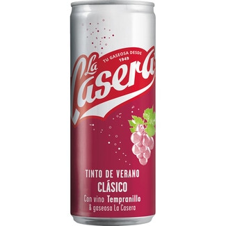 Tinto de verano clásico con gaseosa La Casera y vino seleccionado lata