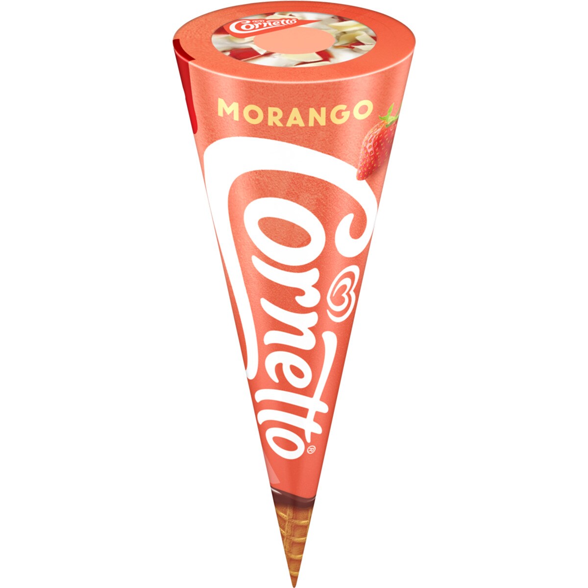 Gelado Corneto de Morango unidade 120 ml Olá Impulso Supermercado