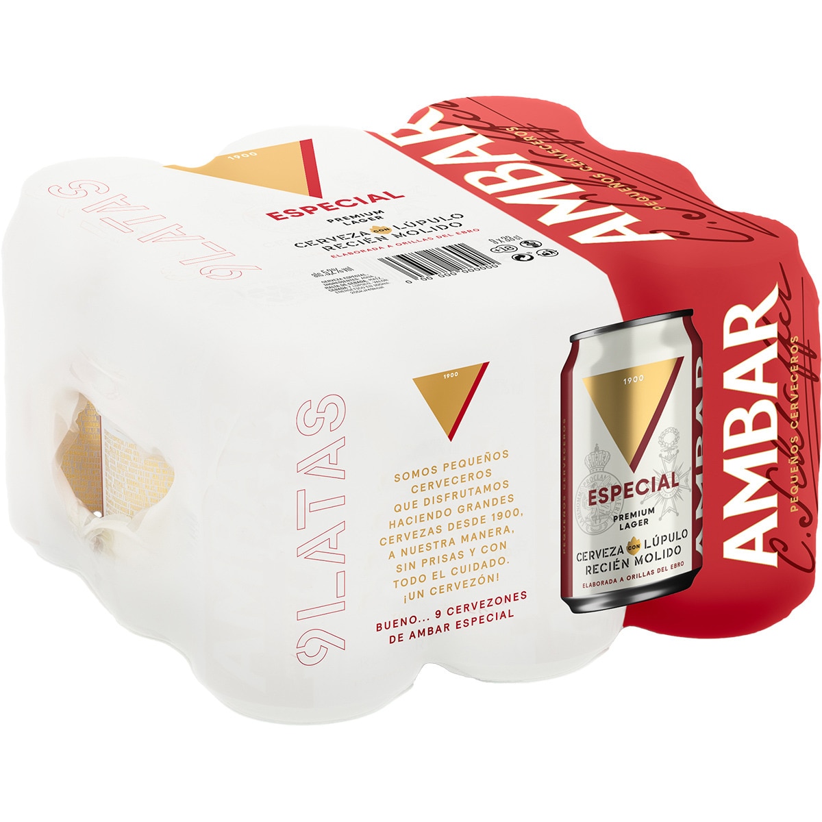 Cerveza Rubia Especial Tipo Lager Pack 9 Latas 33 Cl AMBAR