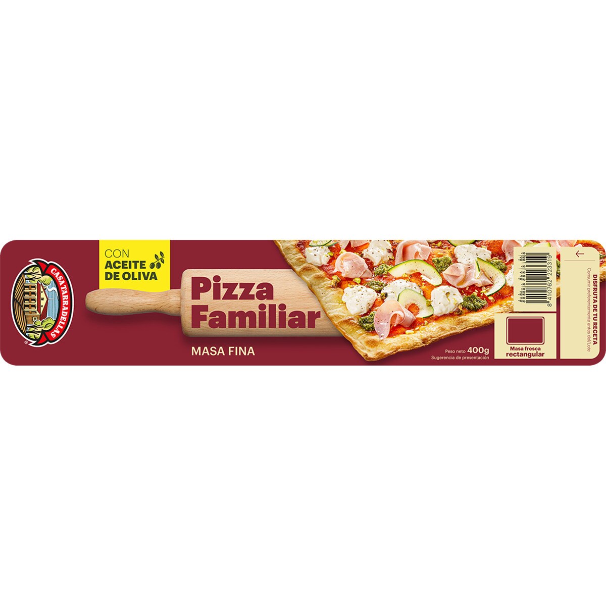 Comprar Masa Para Pizza Fina Familiar Con Aceite De Oliva Rectangular