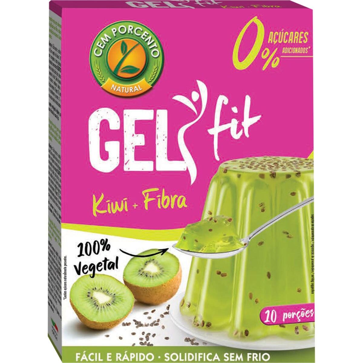 Gel Fit Preparado Para Hacer Gelatina Con Sabor A Kiwi Raciones