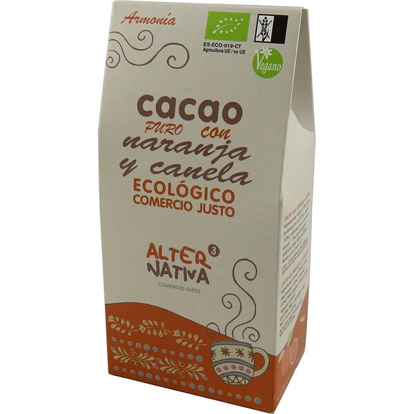 Comprar Armonía cacao puro con naranja y canela ecológico envase 125 g