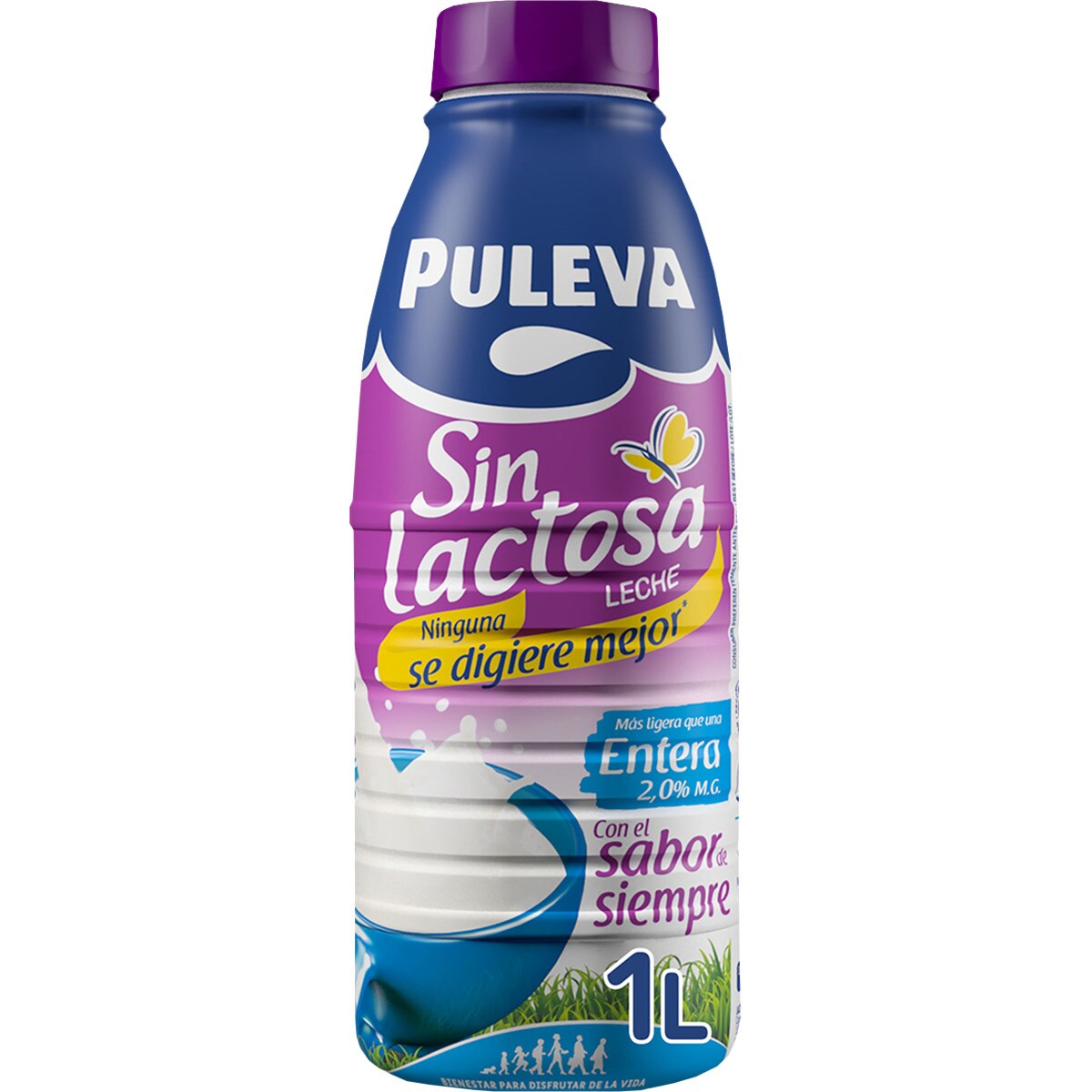 Leche Entera 2 Materia Grasa Sin Lactosa Botella 1 L PULEVA