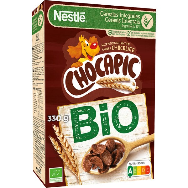 Bio cereales de desayuno integrales con auténtico sabor a chocolate