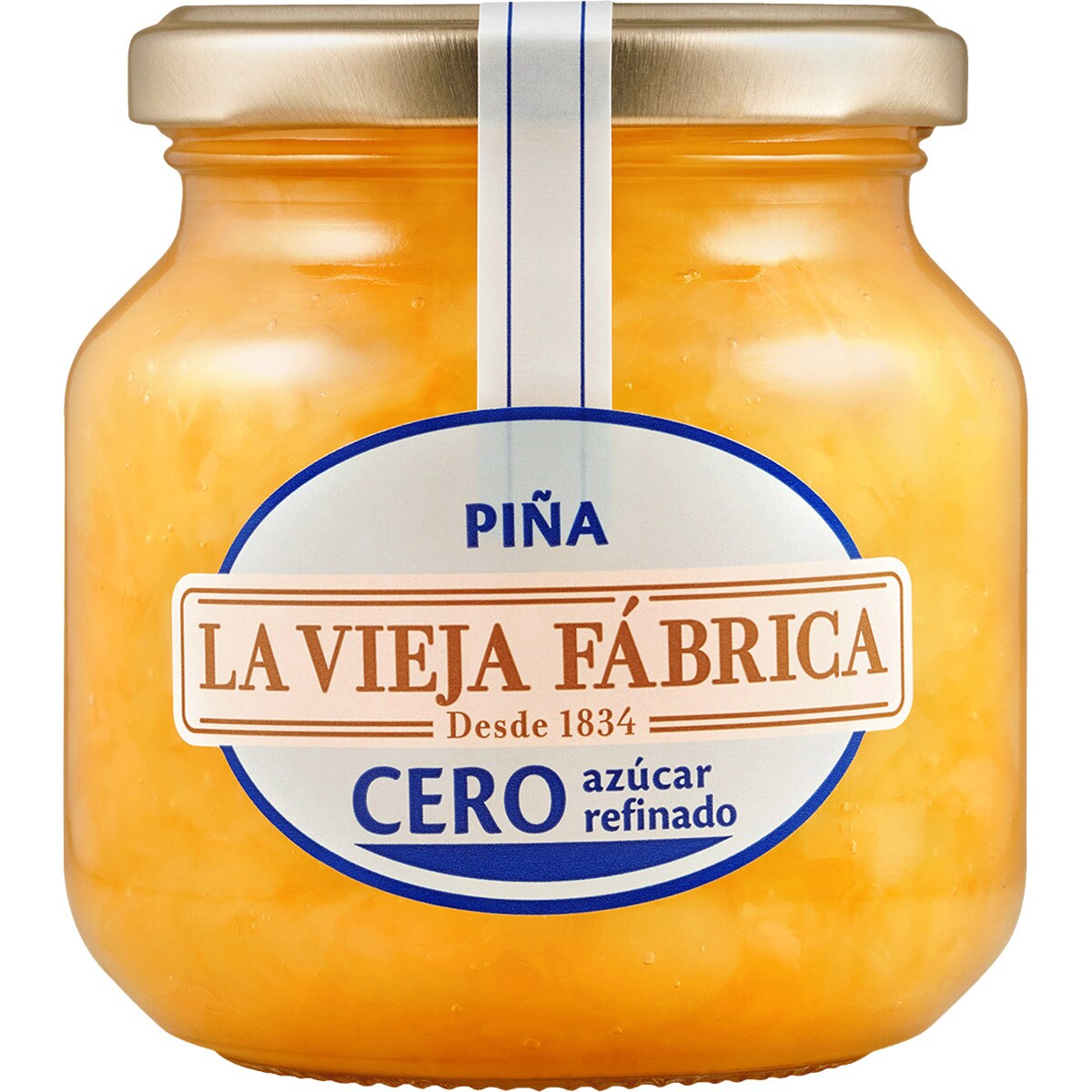 Cero mermelada de piña cero azúcar refinado frasco 280 g LA VIEJA