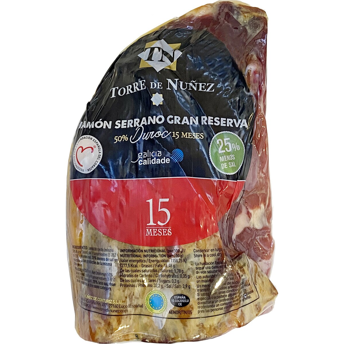 Jam N Serrano Reducido En Sal Gran Reserva Raza Duroc Etg Peso