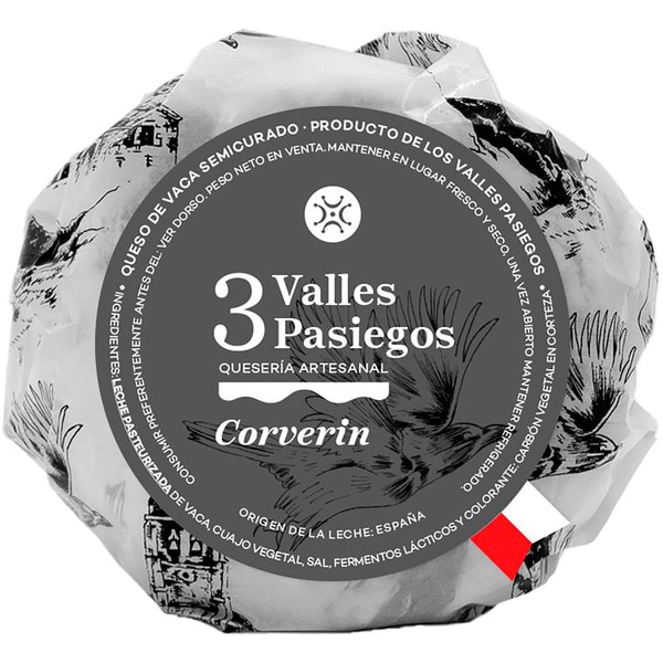 Corverín queso semicurado de vaca encenizado elaborado con leche