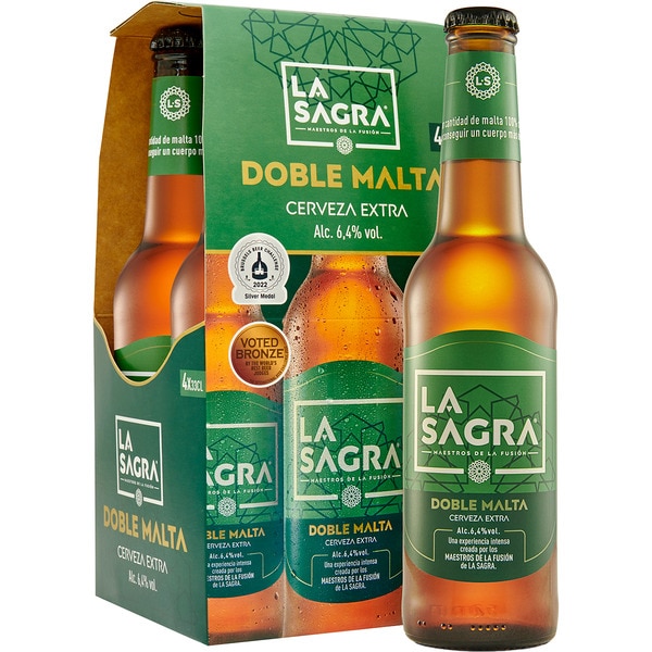 Cerveza Rubia Artesana Doble Malta Pack 4 Botellas 33 Cl LA SAGRA