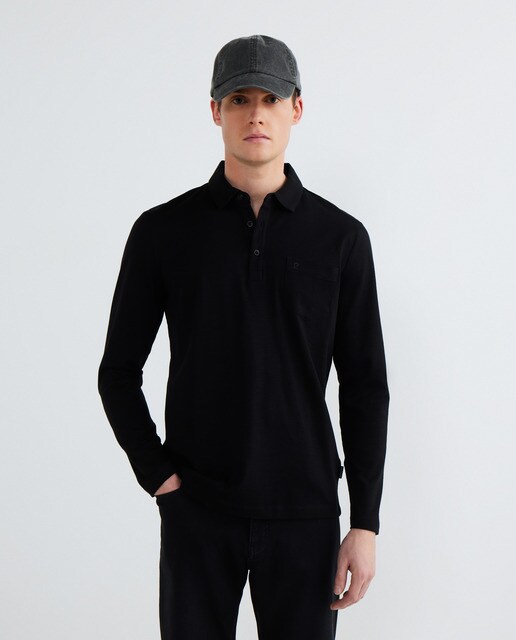 Polo de hombre interlock mercerizado con bolsillo Polo de hombre interlock mercerizado con bolsillo