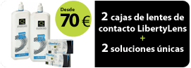 Desde 70 &euro;: 2 cajas de lentes de contacto LibertyLens + 2 soluciones únicas