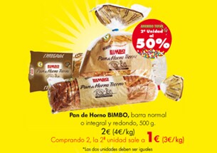 Oferta pan horno Bimbo