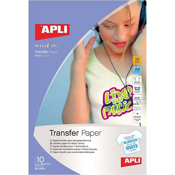 Apli 4128 Papel ropa 10 hojas – 21 x 29.7 cm para prendas de a4 camisetas 4