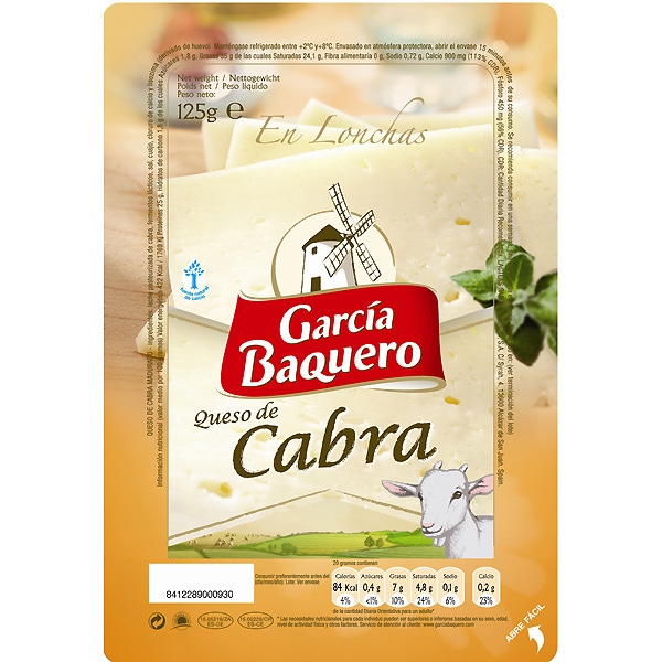 Queso De Cabra En Lonchas Envase 125 G · GARCIA BAQUERO · Supermercado ...