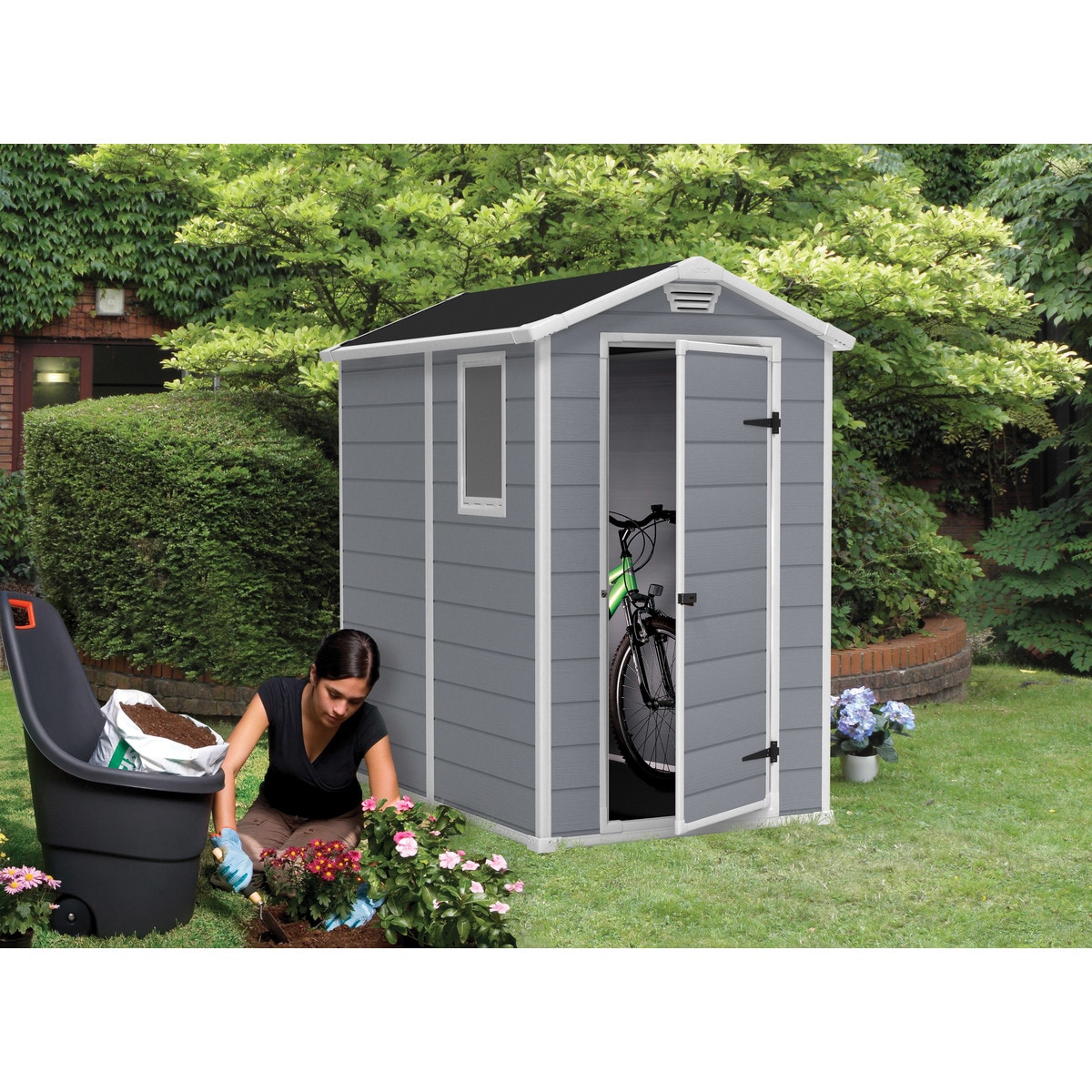 Caseta resina plástica Manor Slip 130x198x192 cm y 2,49 m2 Gris-2