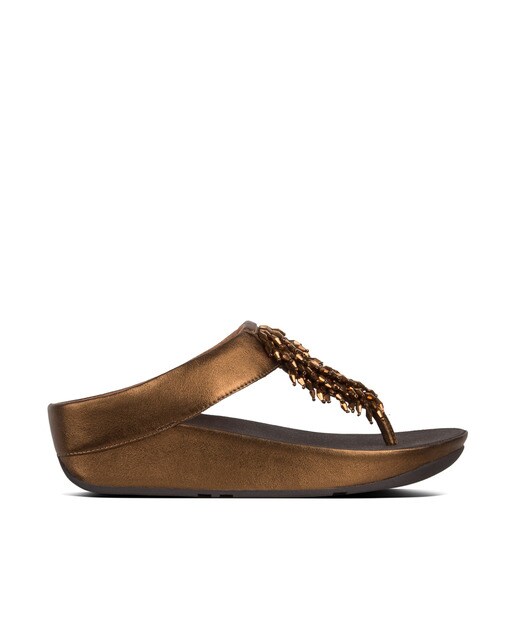 De Oro Cuña Piel Sandalias Mujer Fitflop Color ZOiuPkTX