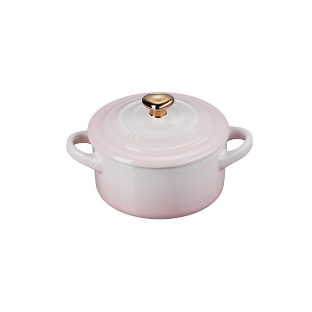 Mini Cocotte Le Creuset de cerámica de gres con pomo dorado 10 cm