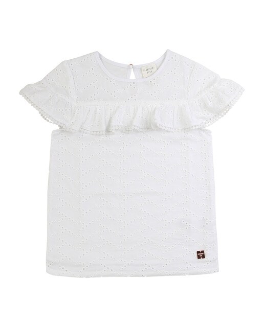 Camiseta de niña 100% algodón de manga corta con bordado Camisa en algodón estampado | Ropa, Paño, Moda para niñas