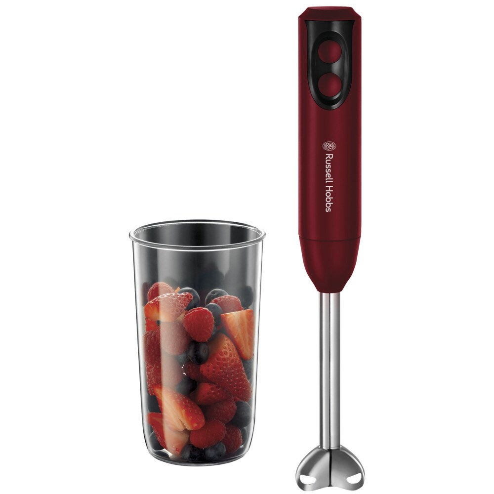 Batidora de mano Russell Hobbs Desire Roja de acero inoxidable y vaso de 0,5 l incluido