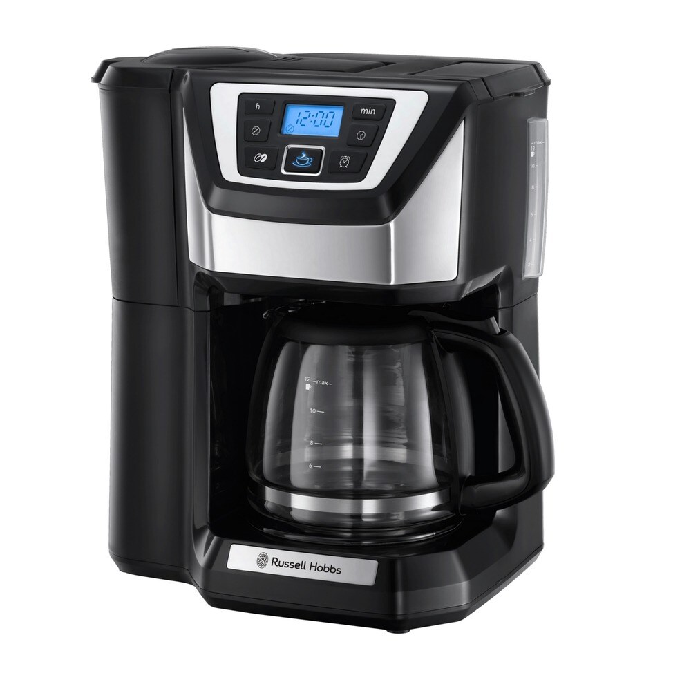 Cafetera Russell Hobbs Victory Grind & Brew con jarra de cristal y temporizador digital programable de 24 h