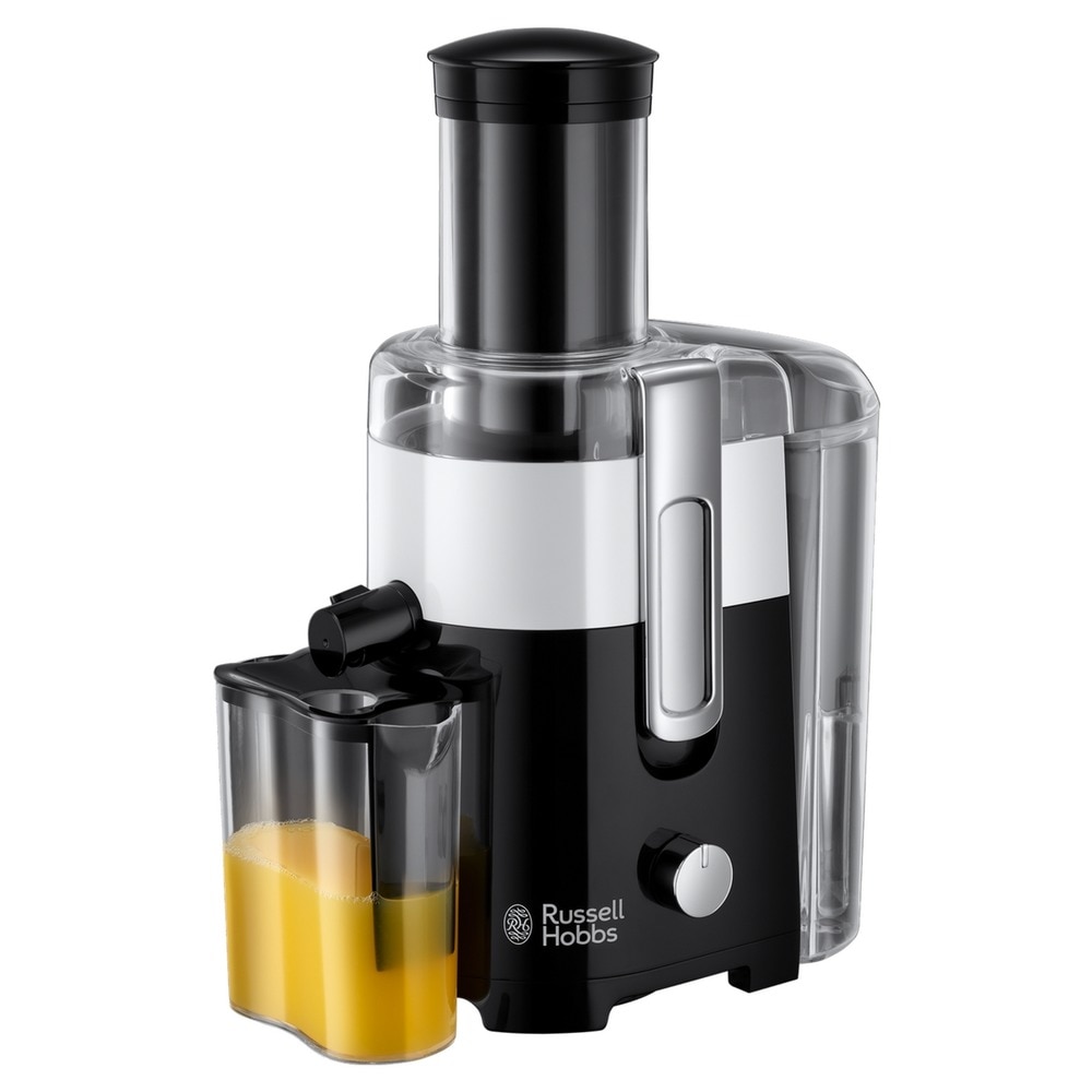 Russell Hobbs Licuadora horizon jarra zumo 750 ml boquilla extragrande 75 mm para frutas enteras pul centrifugadora 2474156 550 w 2 negra 500w