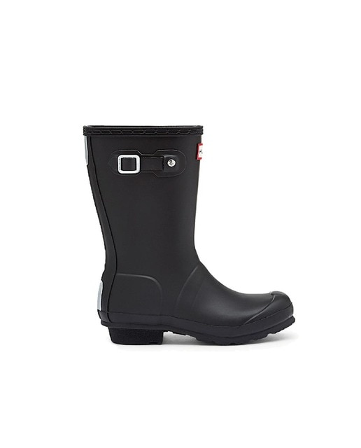 Botas de agua de niños Hunter en negro con hebilla decorativa