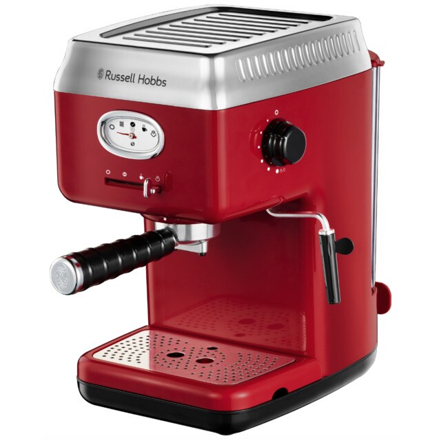 Cafetera Espresso Retro Russell Hobbs detalles de acero inoxidable, bomba de  presión de 15 bares, calentador de termobloque · El Corte Inglés