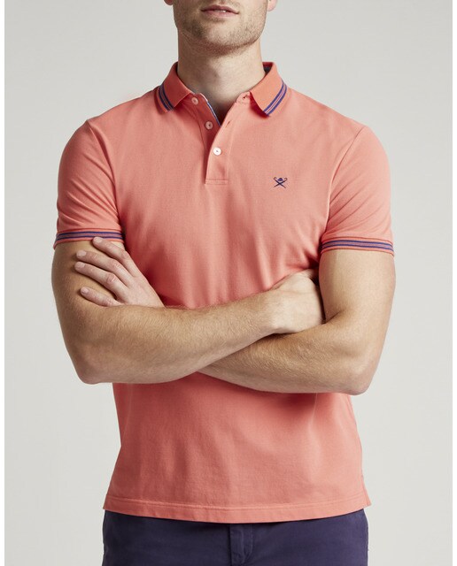 polo coral hombre