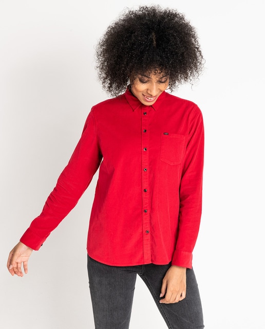 camisa roja mujer el corte ingles