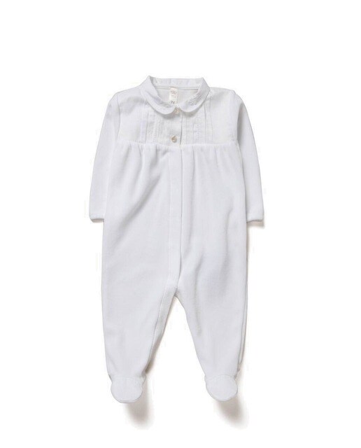 Blanco Pelele terciopelo para bebe