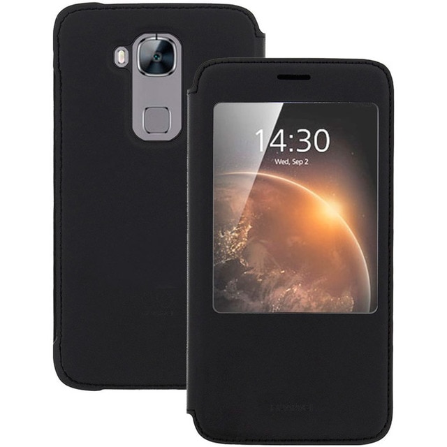 Funda Original para teléfono móvil Original para teléfono móvil Huawei G8 View Flip Cover Negra