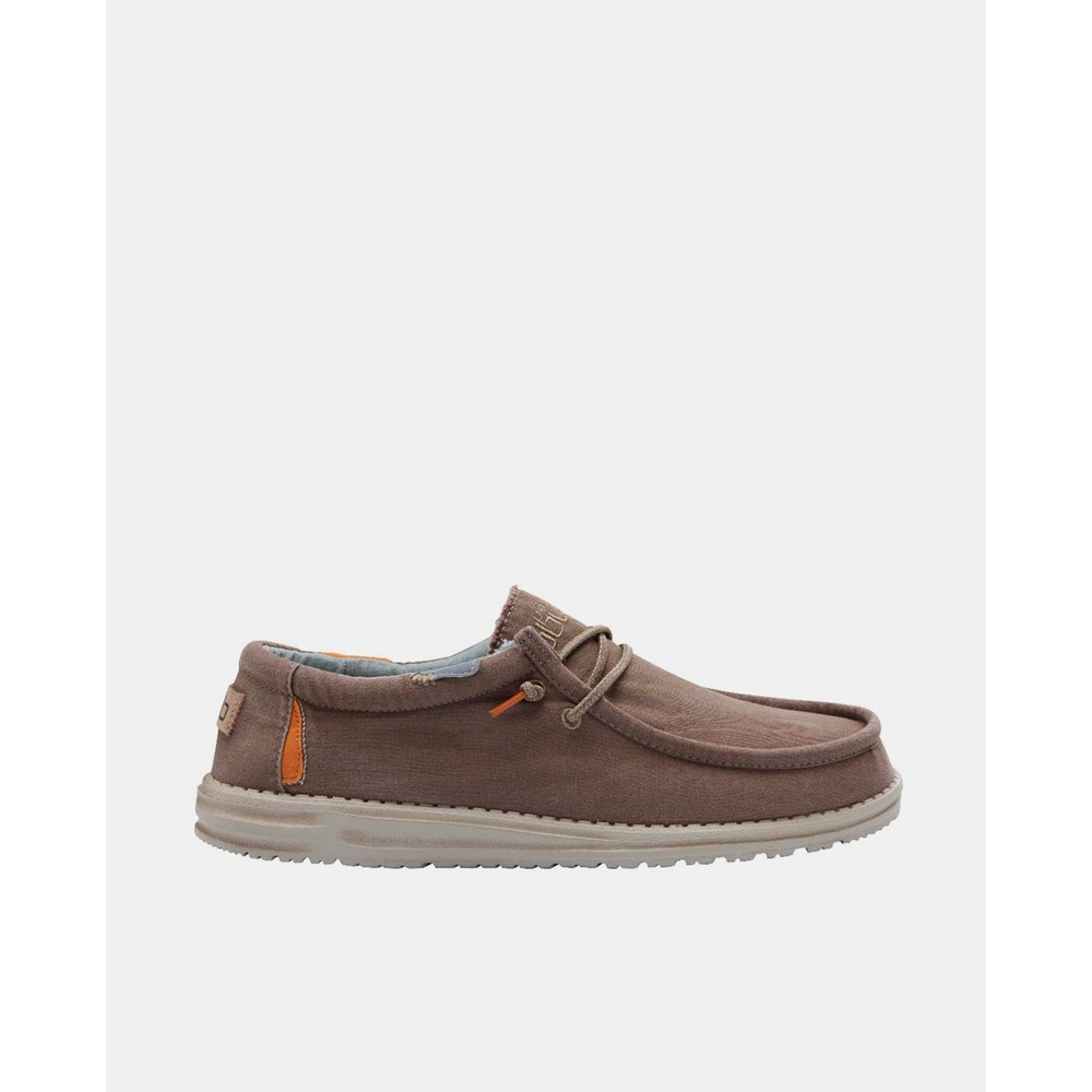 HeyDude - Zapatos de cordones de hombre de algodón color marrón.