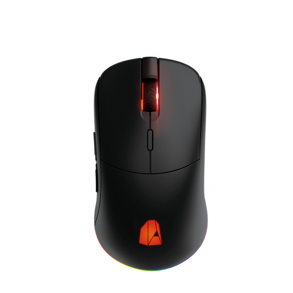 NitroPc - Ratón gaming inalámbrico Nitropc NM1 Pro con iluminación RGB y diseño ambidiestro.