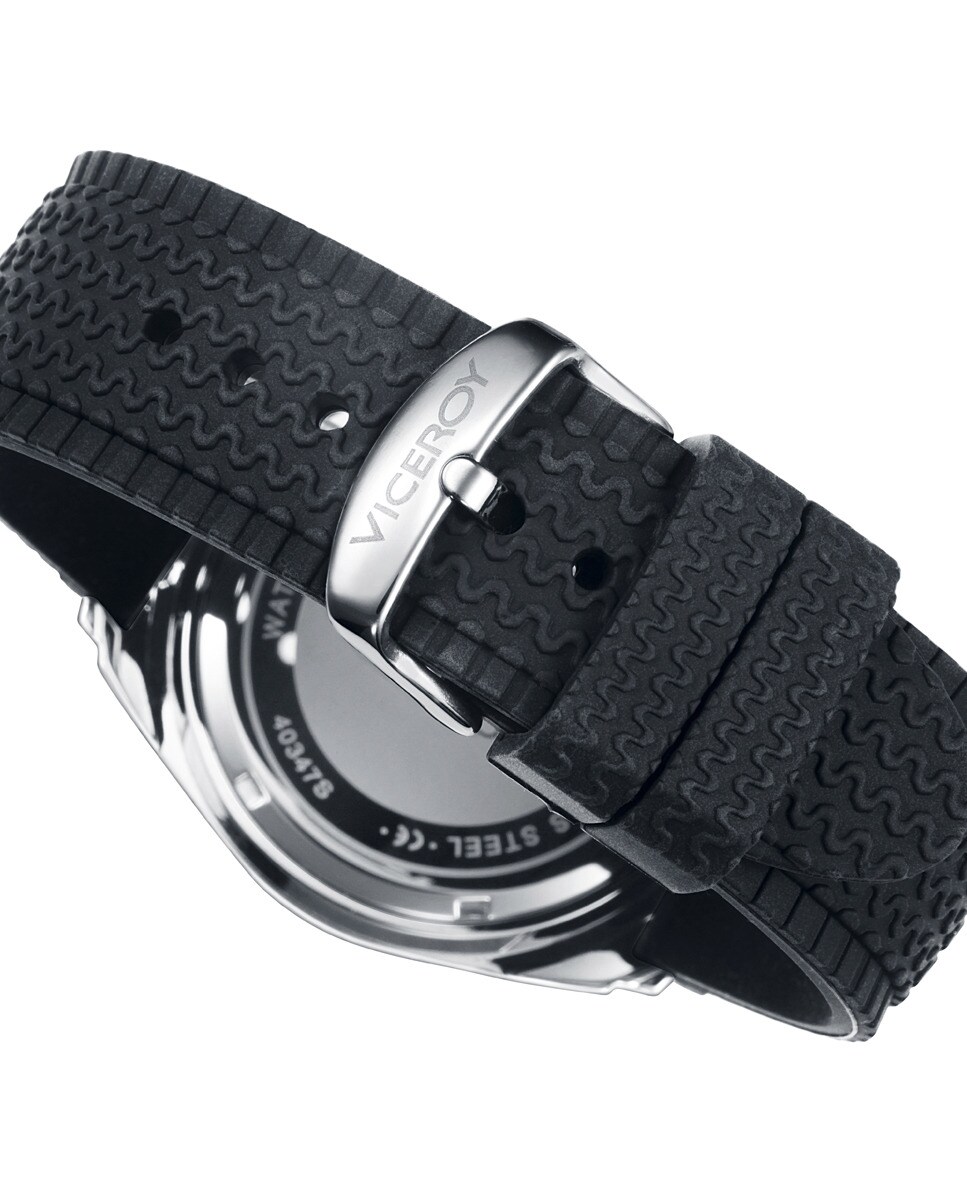 Magnum Multifunción Viceroy Acero Correa Reloj De Hombre Negra Y Silicona 4AR53jLq
