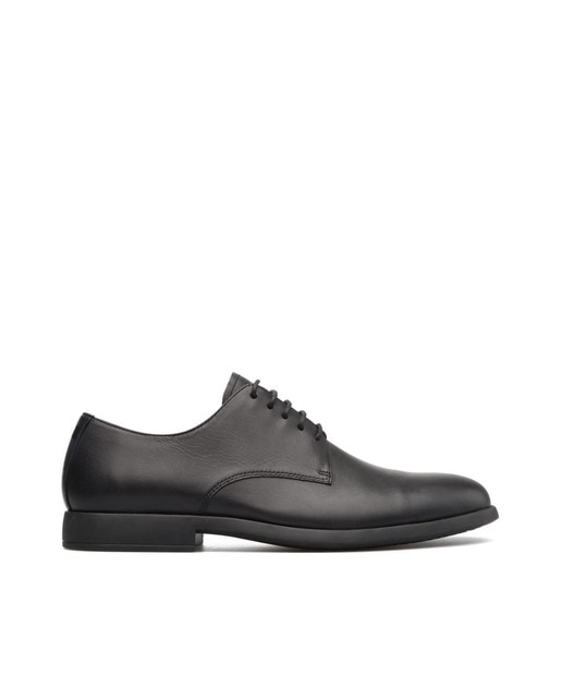 Zapatos de cordones de hombre de piel en negro