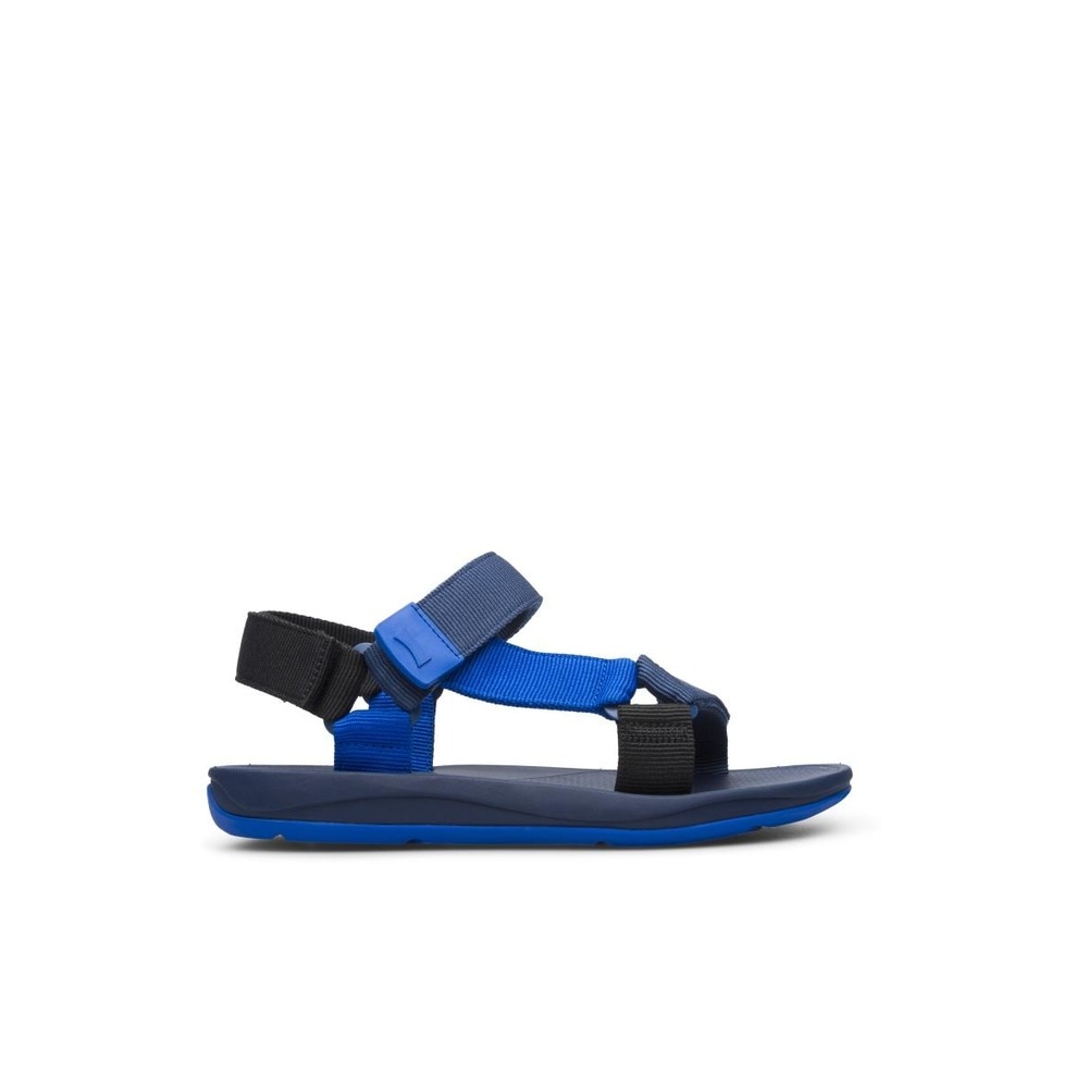 Camper - Sandalias de hombre en azul con cierre adherente.