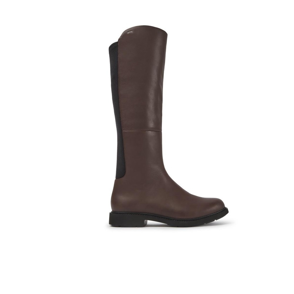 Camper - Botas de mujer de piel de caña alta en marrón.
